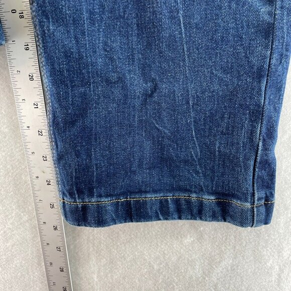 Old Navy Jeans Women Sz 4 Blue Cropped Straight Leg Mid-Rise Ankle Stretch Denim - Picture 5 of 8